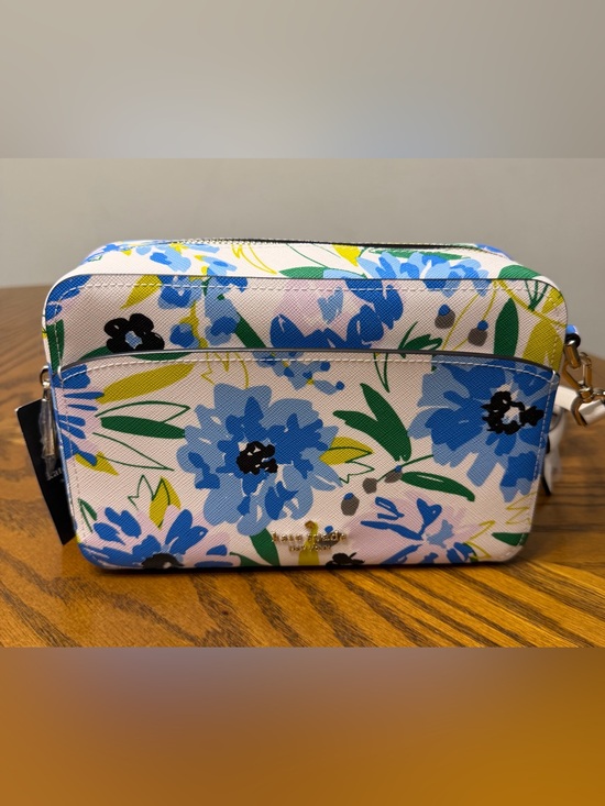 kate spade Handbags - Kate Spade Blue Floral Camera Crossbody Bag